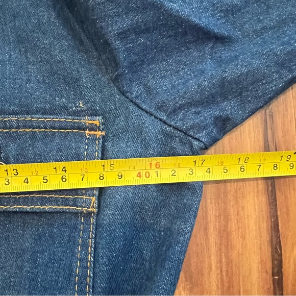 NEIMAN MARCUS denim dress button front elastic waist deadstock NWT sz 9 VINTAGE - Picture 7 of 10